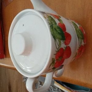 Abbott Collection Strawberry Teapot And Cup